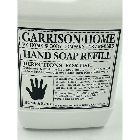 Garrison + Home No. 5  LEMON VERBENA Foaming Hand Soap Refill 64 oz W Eucalyptus - Picture 6 of 6